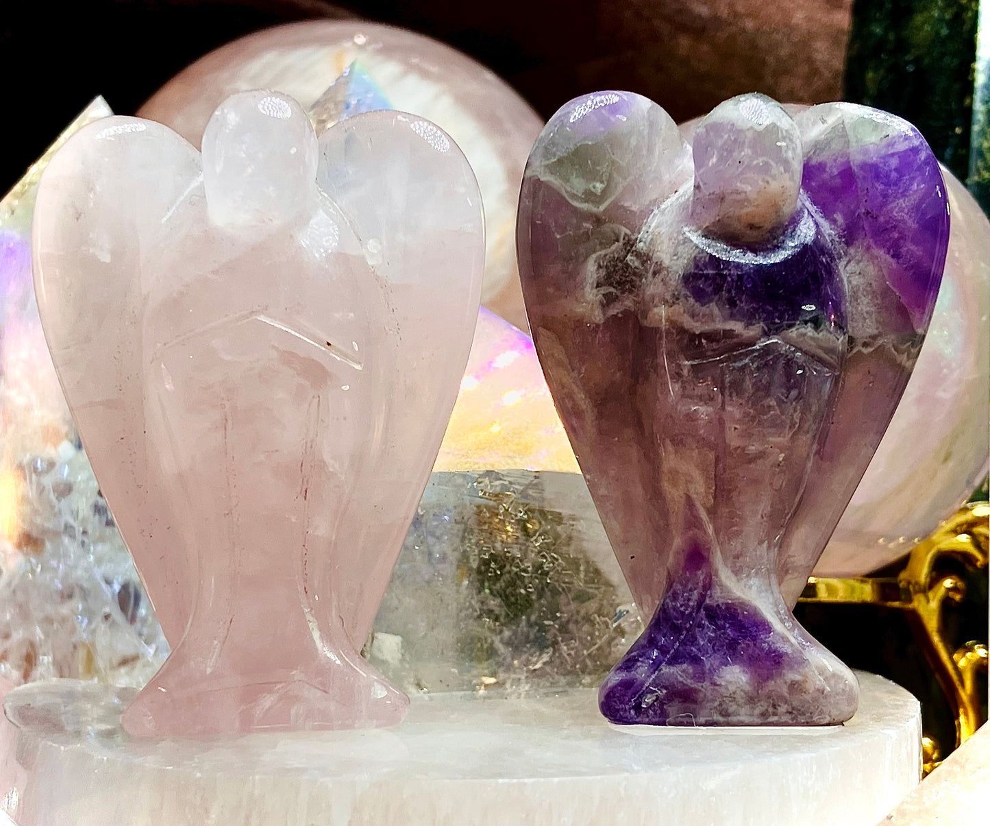 rose quartz or amethyst angel