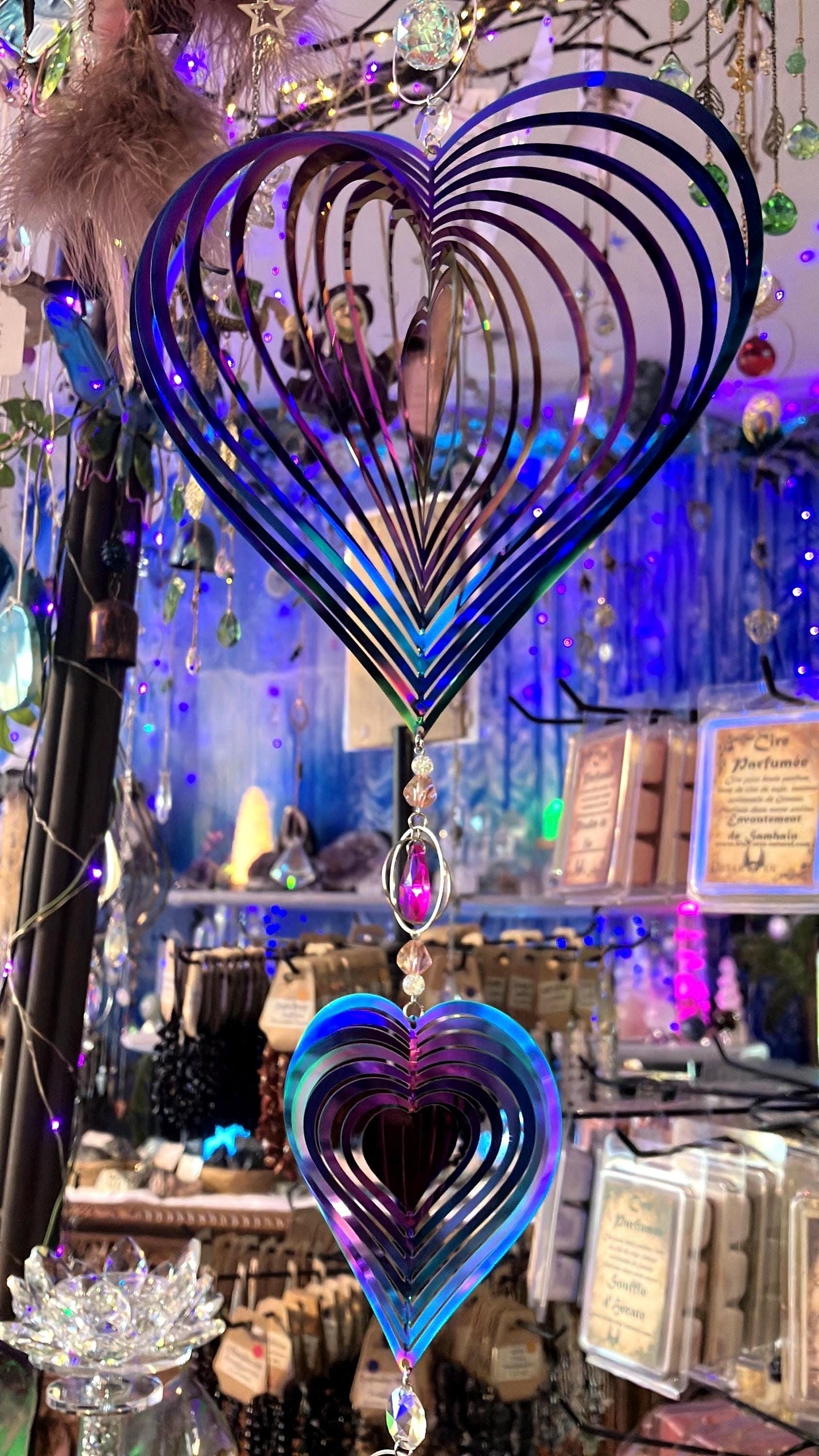 Regenbogen Großer Hypnotischer Kristall Aura Rosenquarz Amethyst