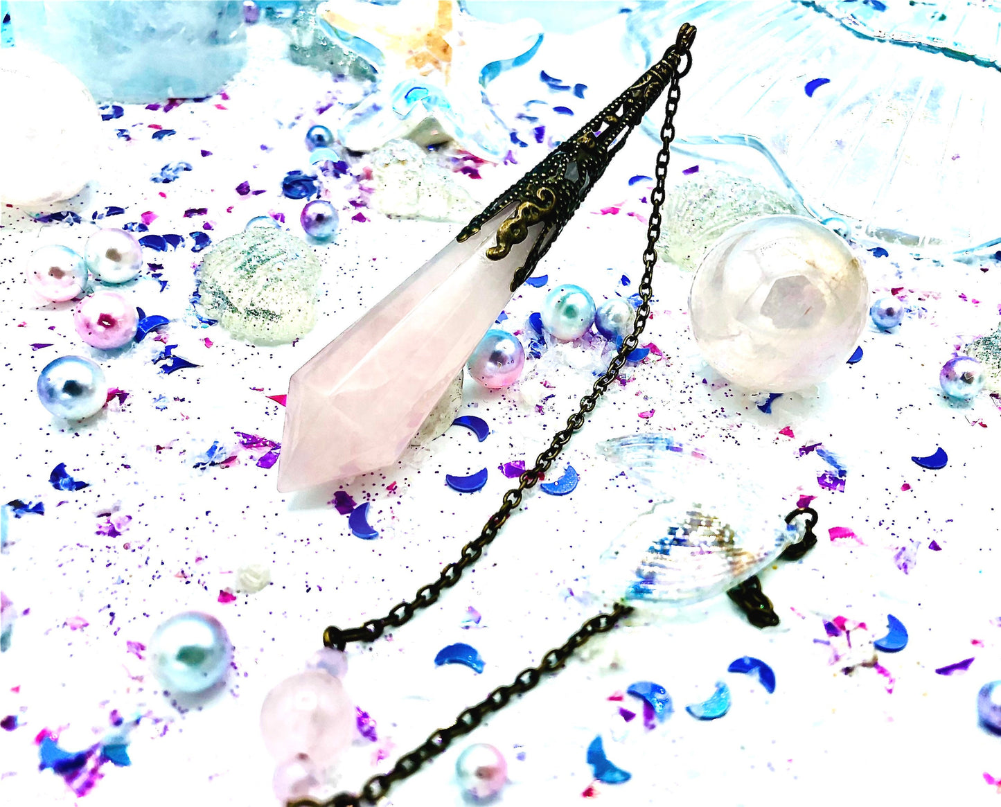 Rose quartz pendulum