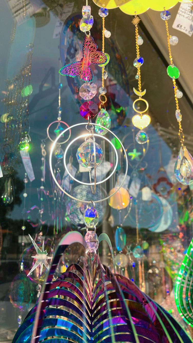 Regenbogen Großer Hypnotischer Kristall Aura Rosenquarz Amethyst