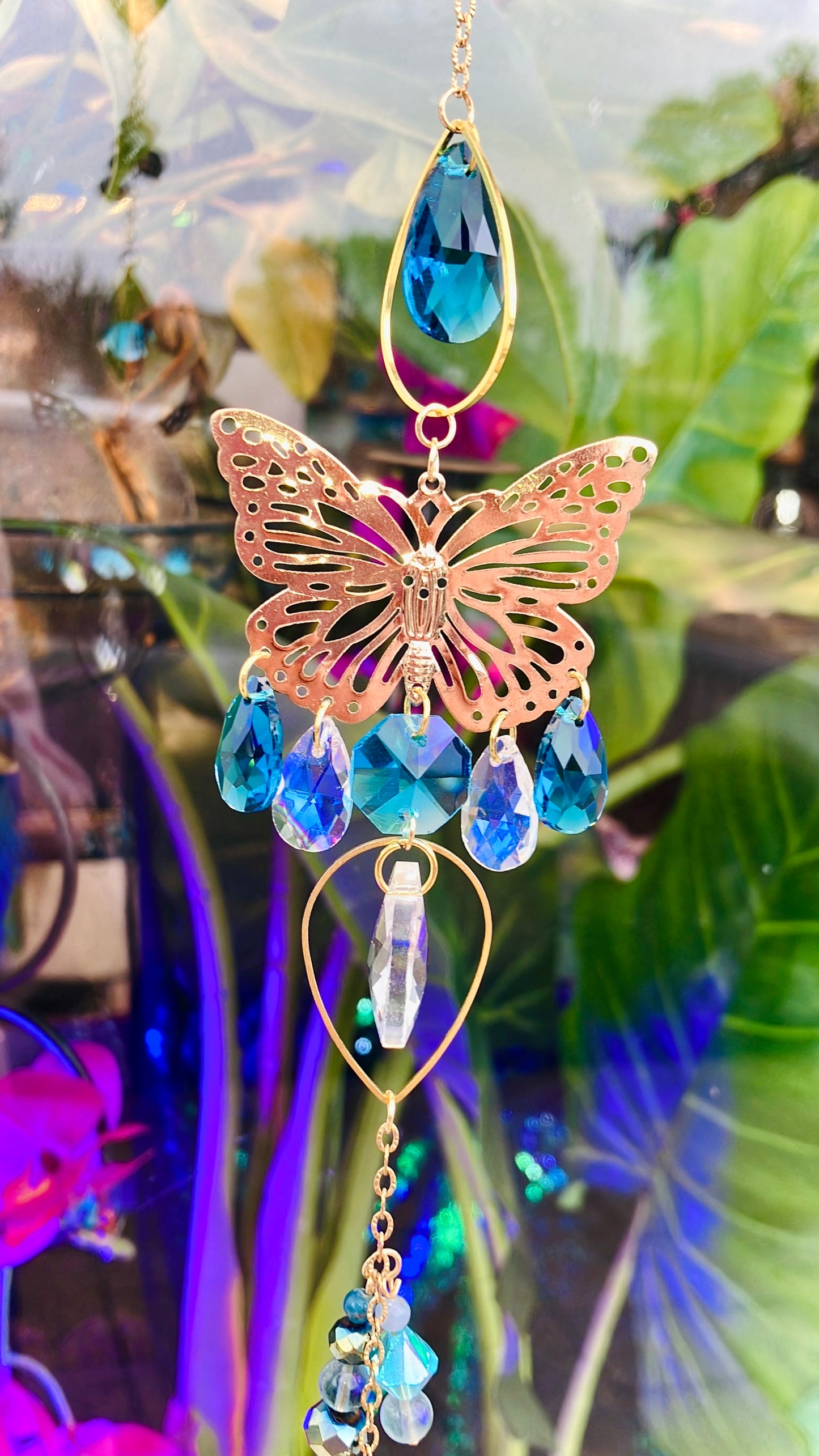 Regenbogen Schmetterling blau Apatit Anti Stress