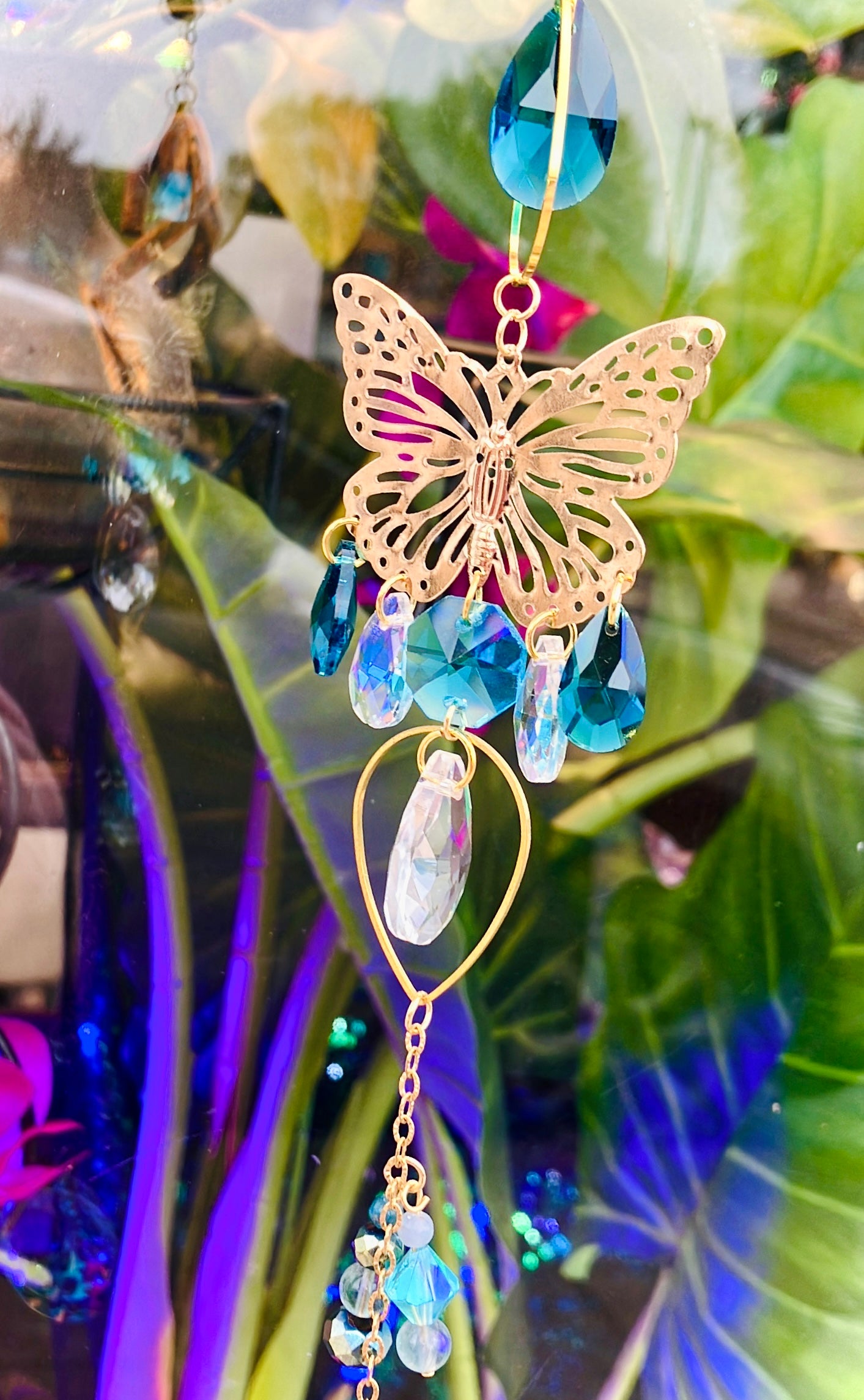 Regenbogen Schmetterling blau Apatit Anti Stress