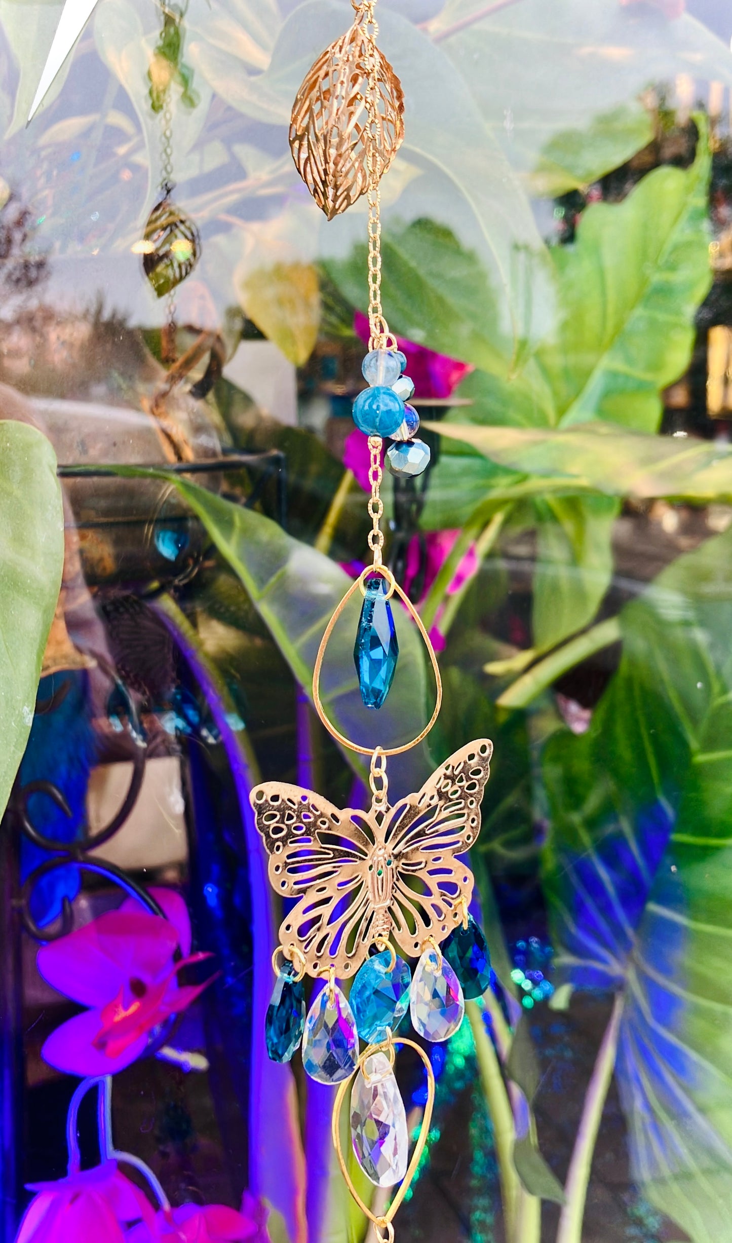 Regenbogen Schmetterling blau Apatit Anti Stress