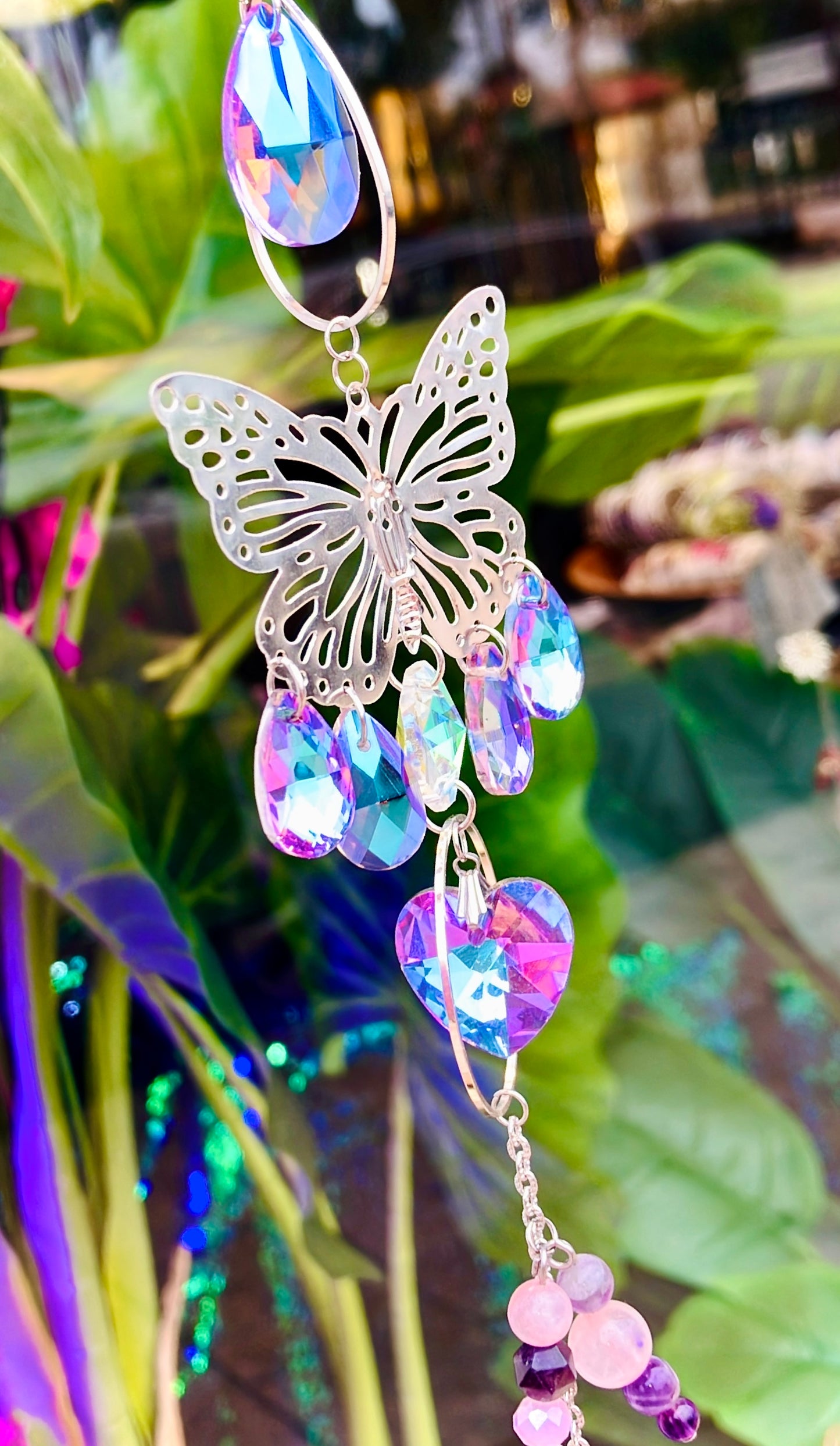 Regenbogen Schmetterling Rosenquarz Aura Engel Amethyst