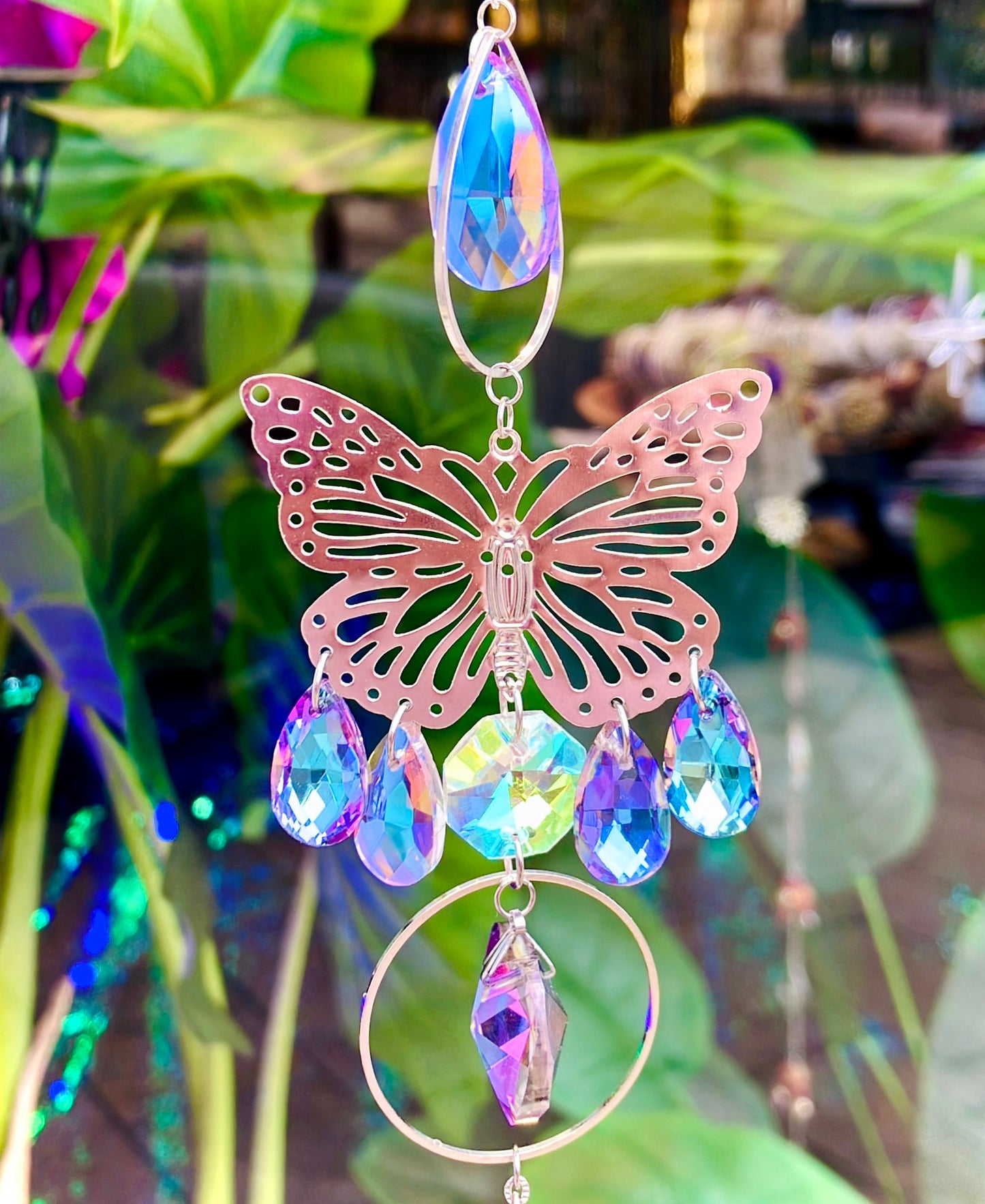Regenbogen Schmetterling Rosenquarz Aura Engel Amethyst