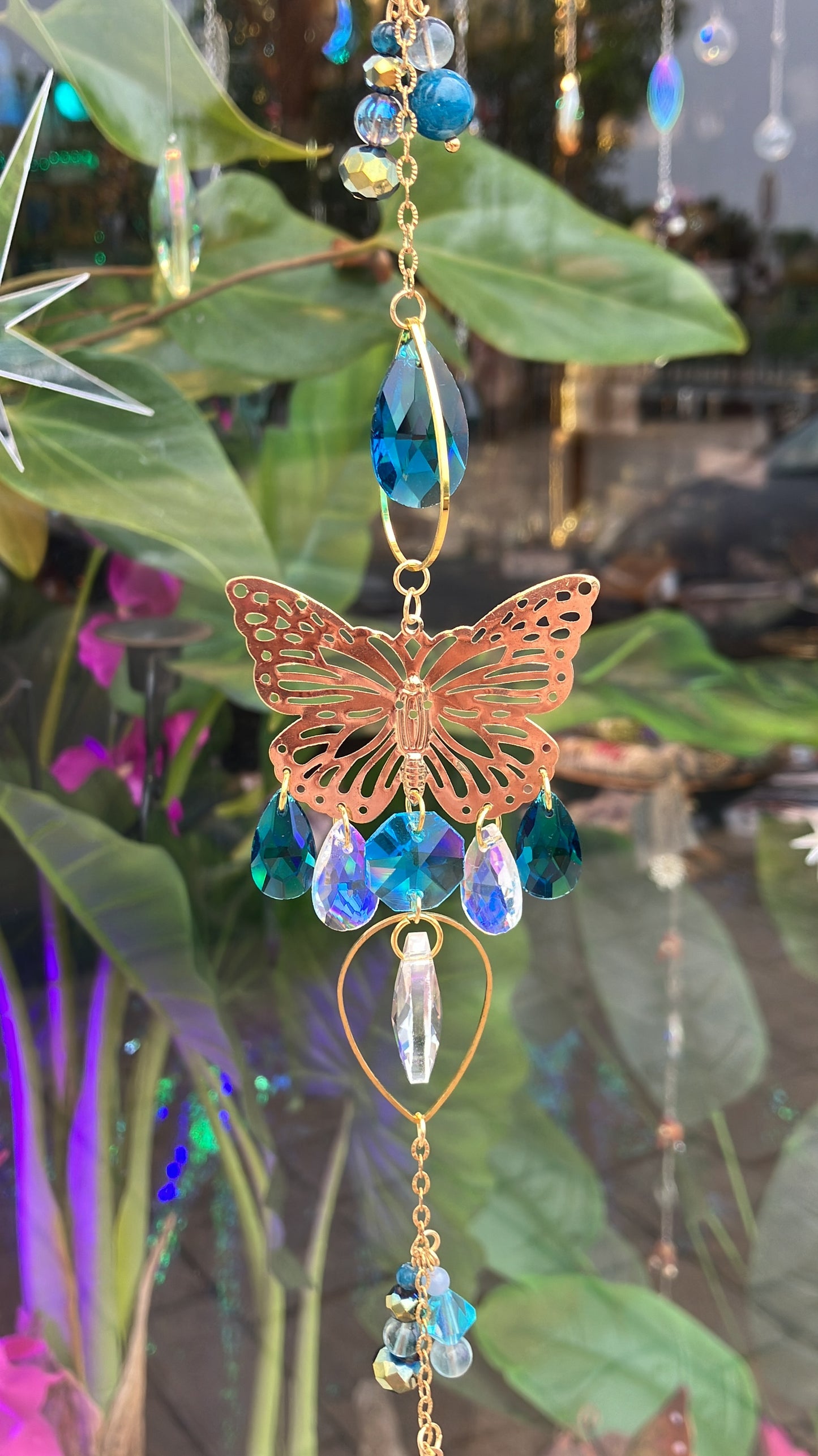 Regenbogen Schmetterling blau Apatit Anti Stress