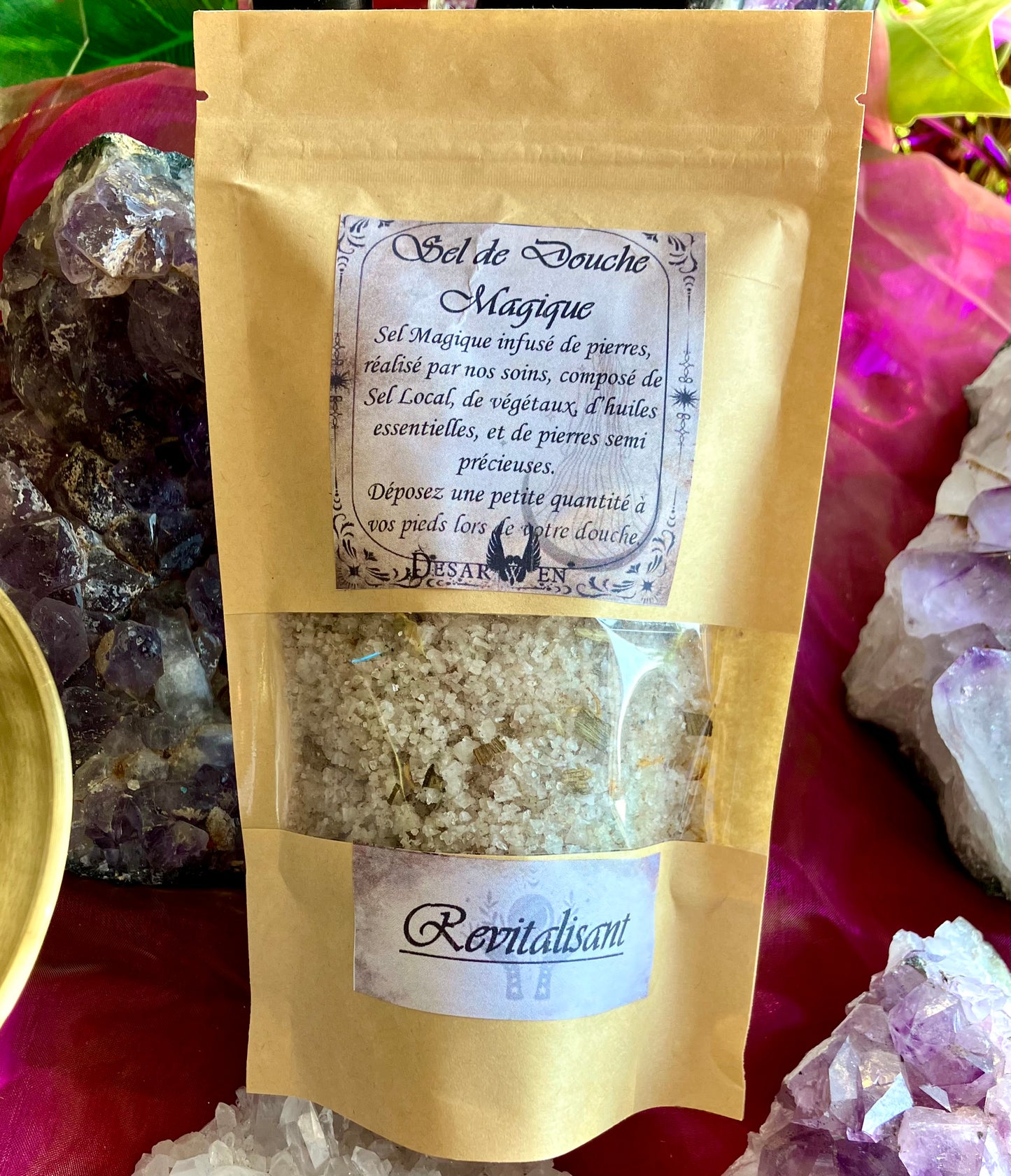 Magic salts revitalizing shower ritual