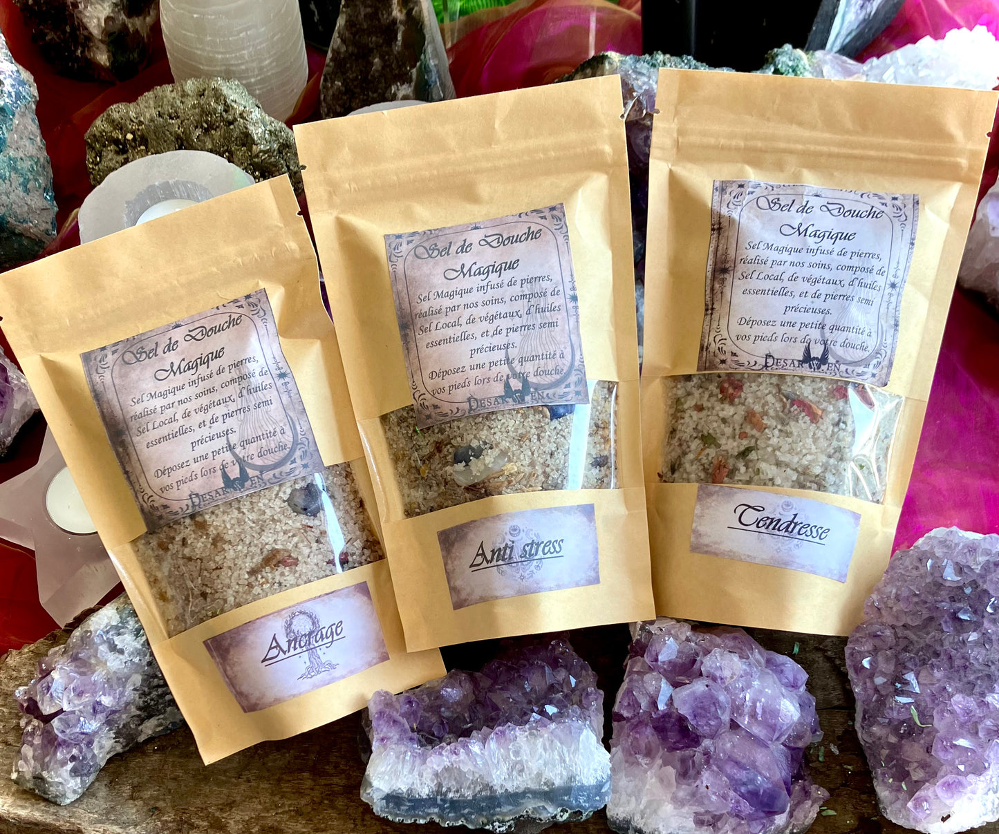 Magic salts ritual shower purification