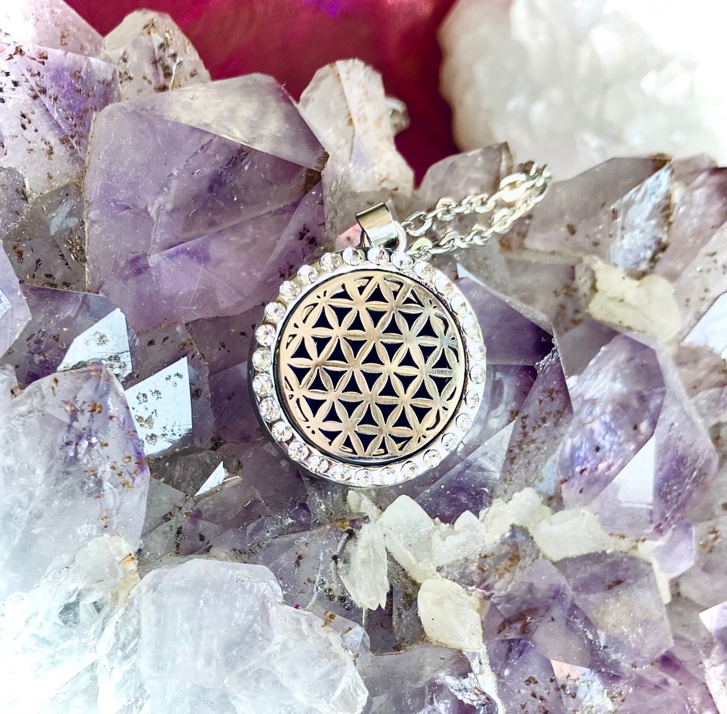 Flower of Life essential oil diffuser pendant