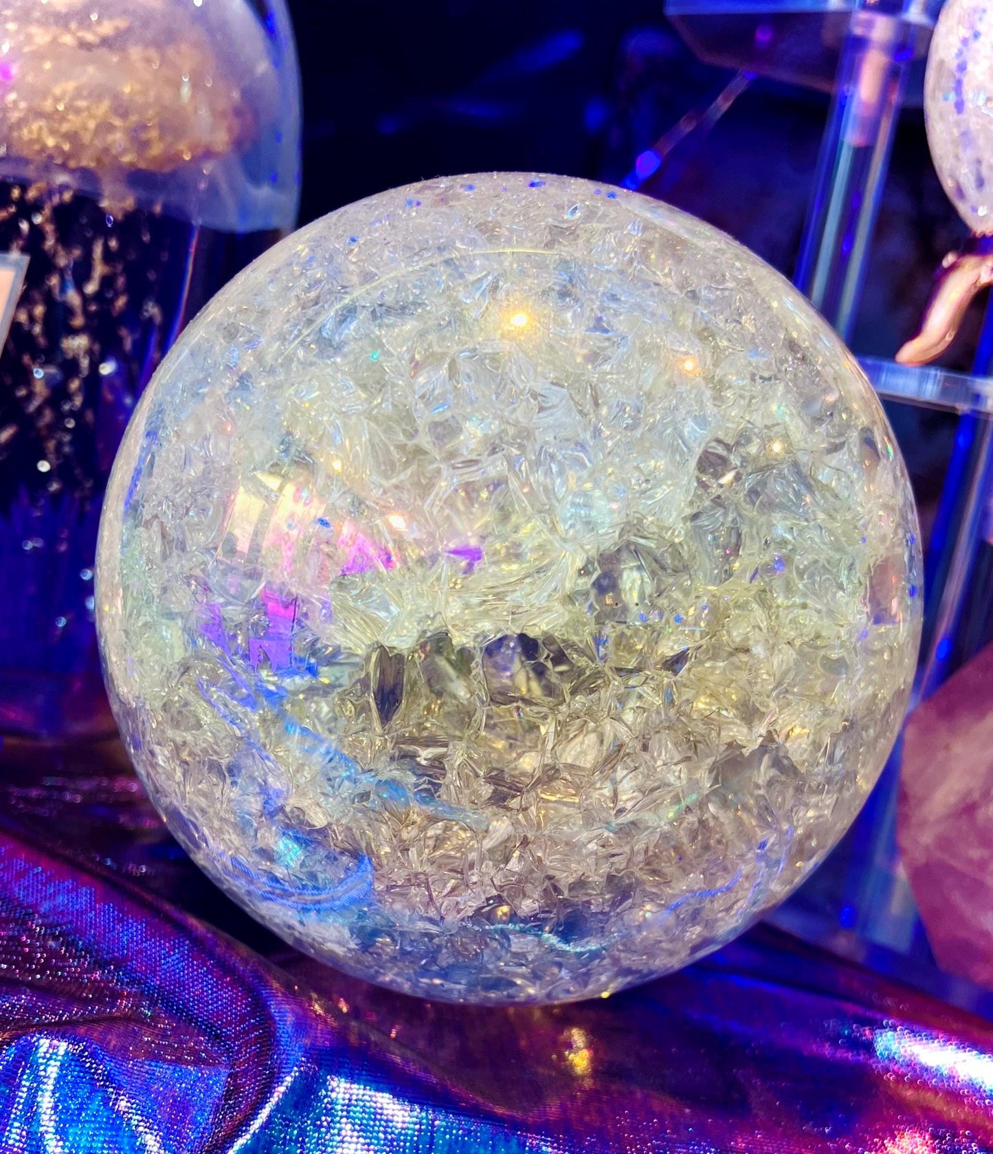 Aura Angel Cracked Crystal Sphere
