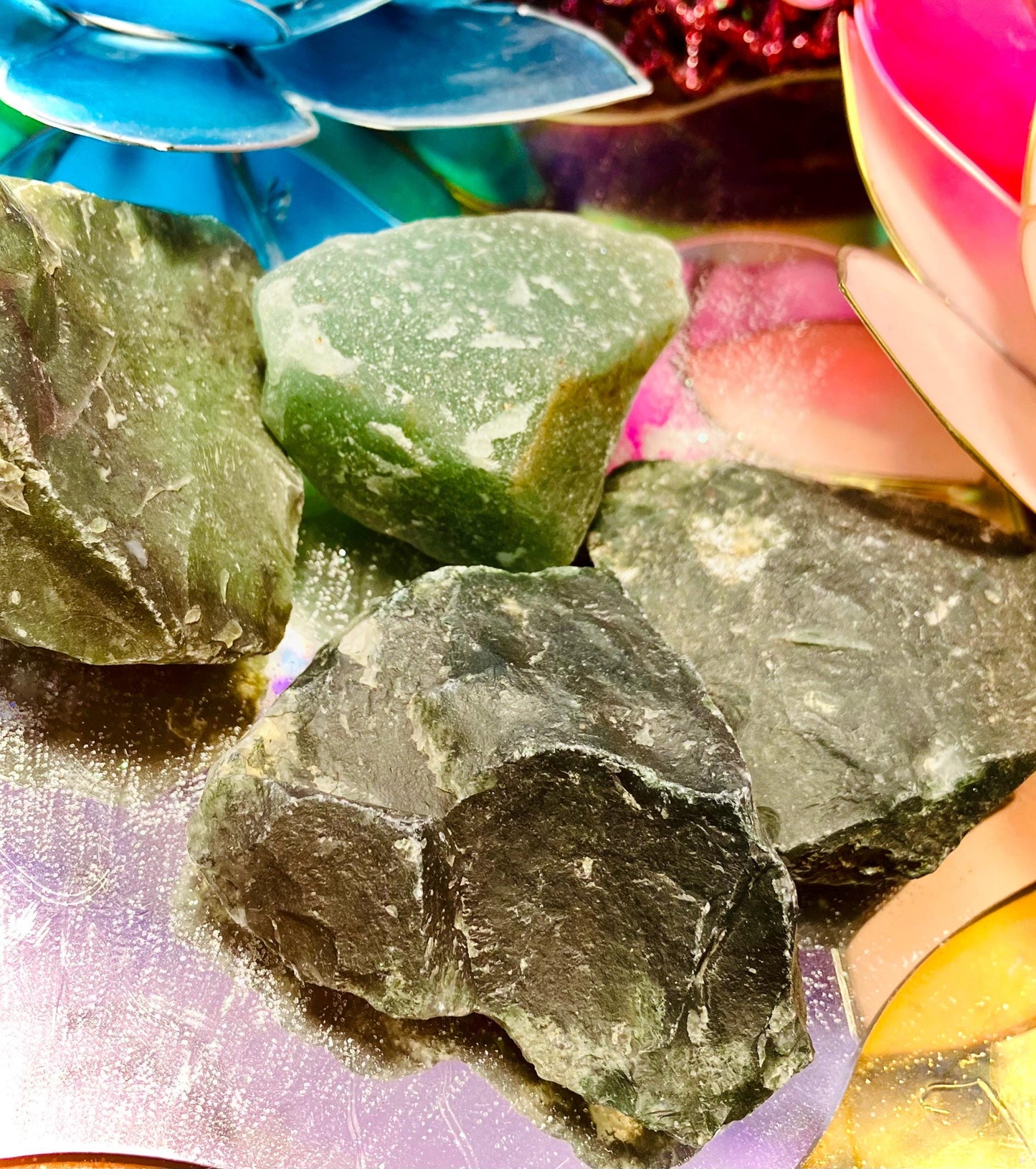 Moss agate raw stone