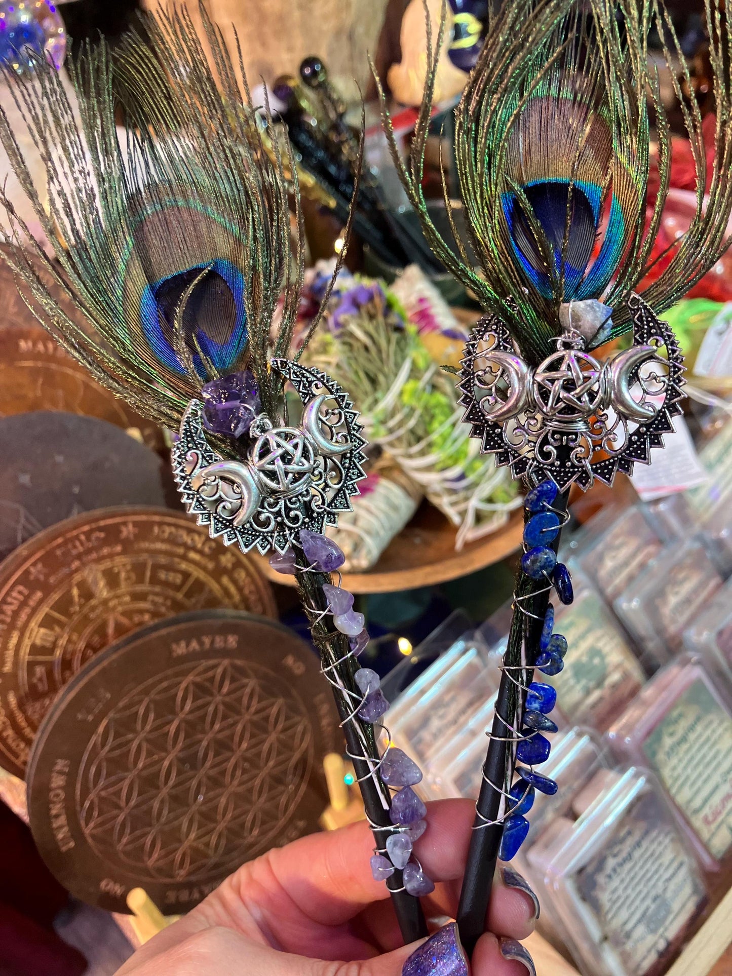 peacock feather magic wand