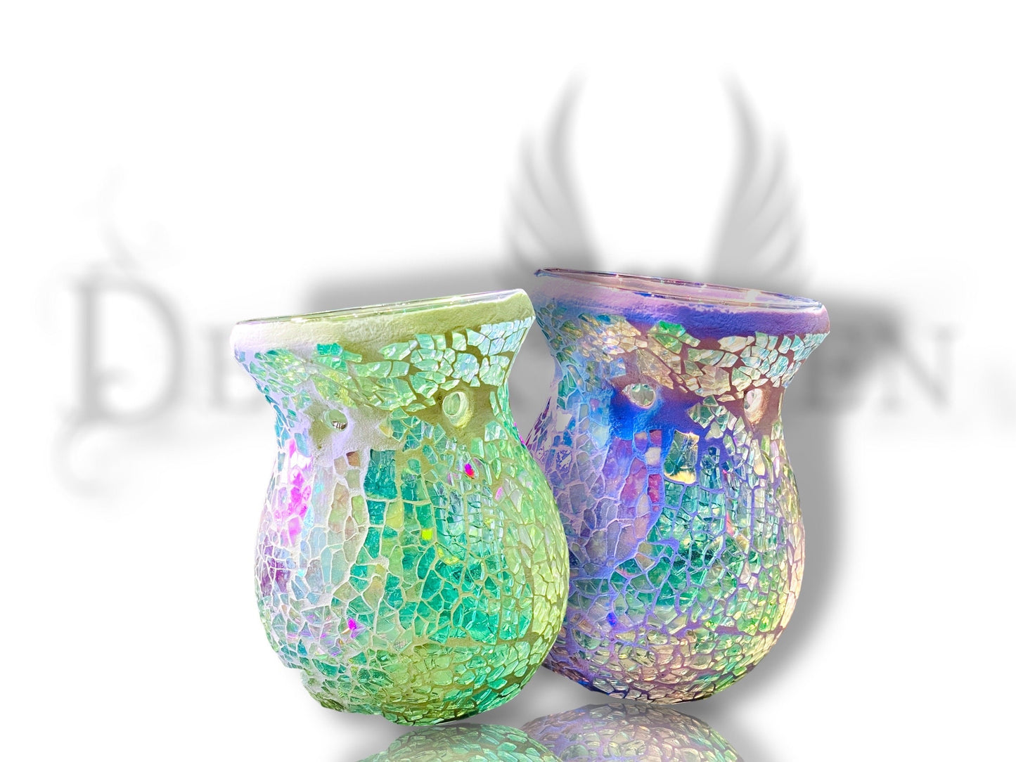 Mermaid glass mosaic wax burner