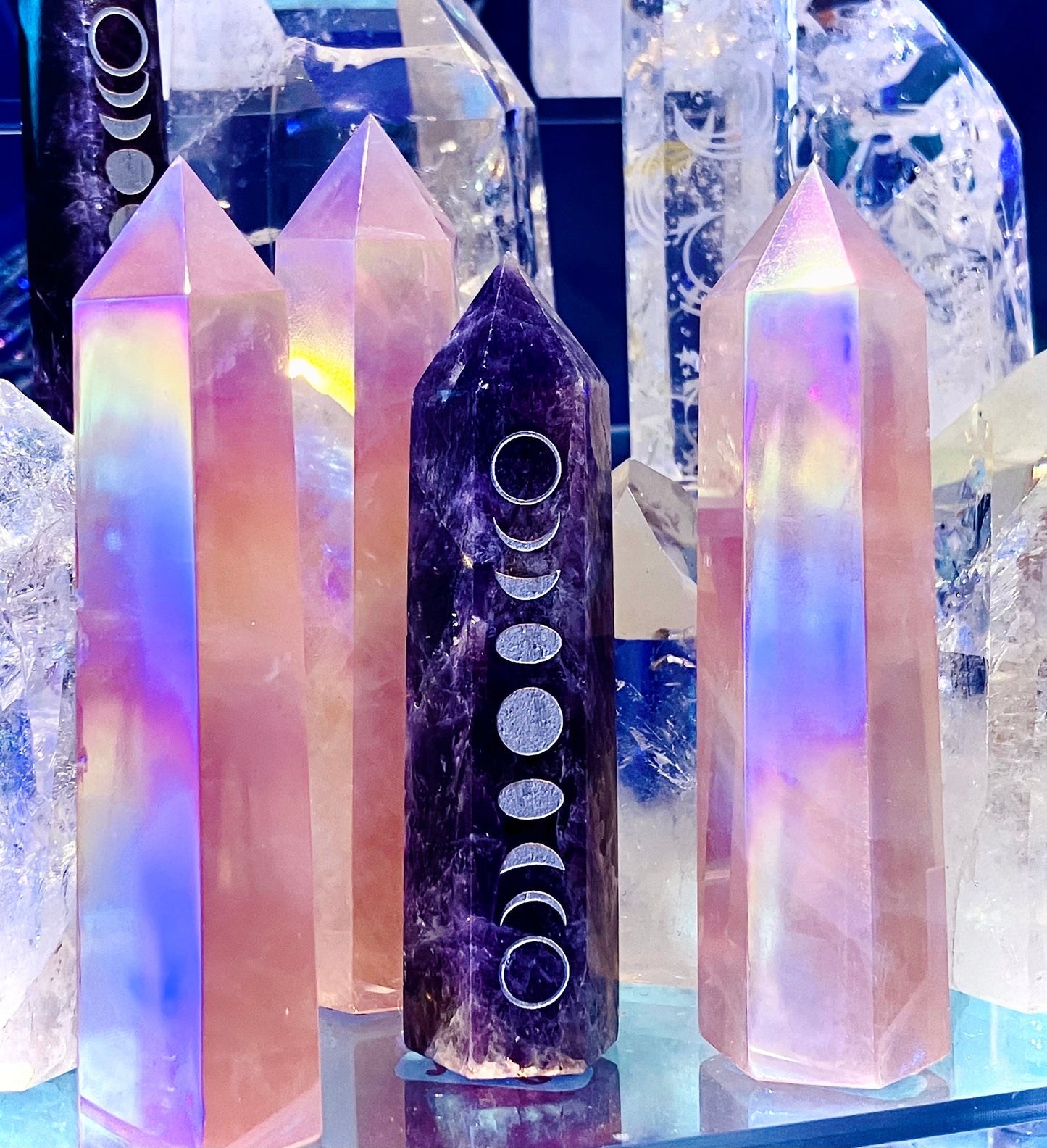 Rose quartz point aura angel