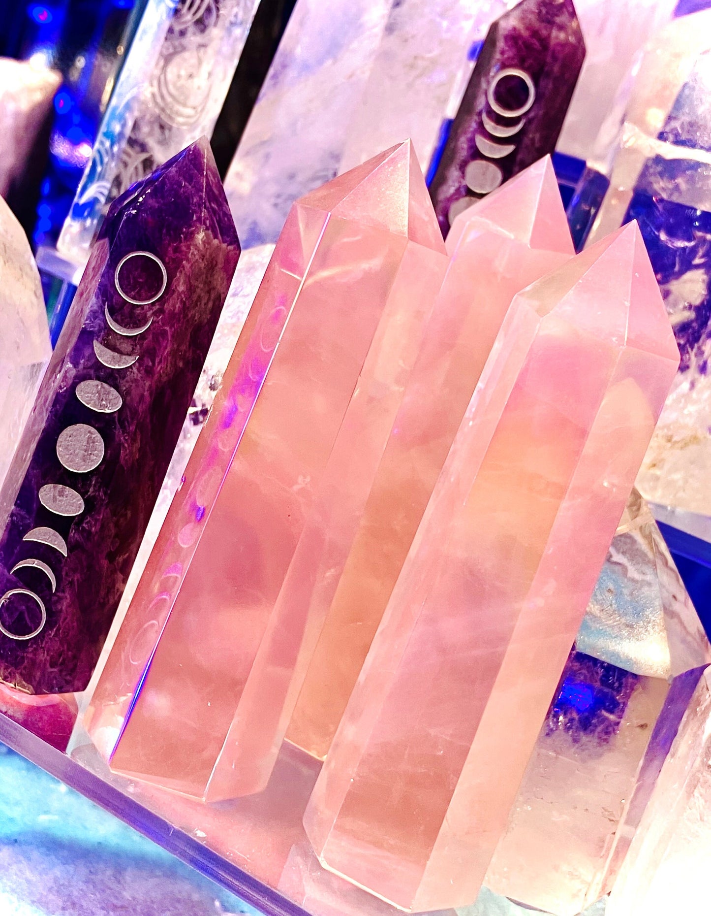 Rose quartz point aura angel
