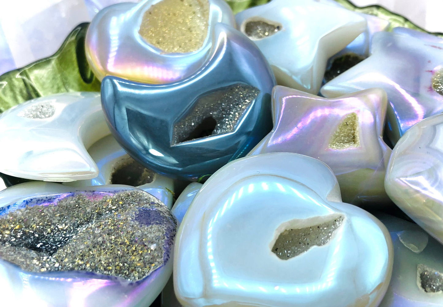 Aura Druzy Agate Heart