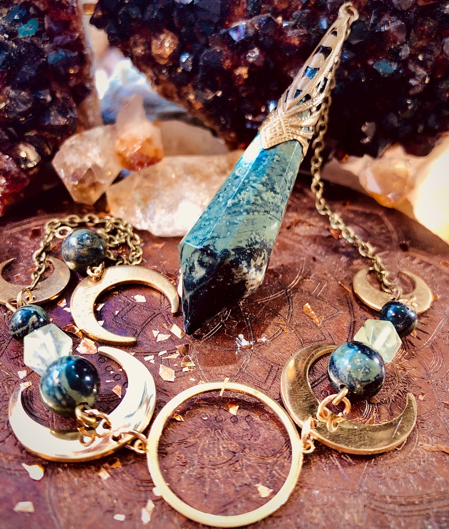 Kambaba Jasper Fairy Pendulum