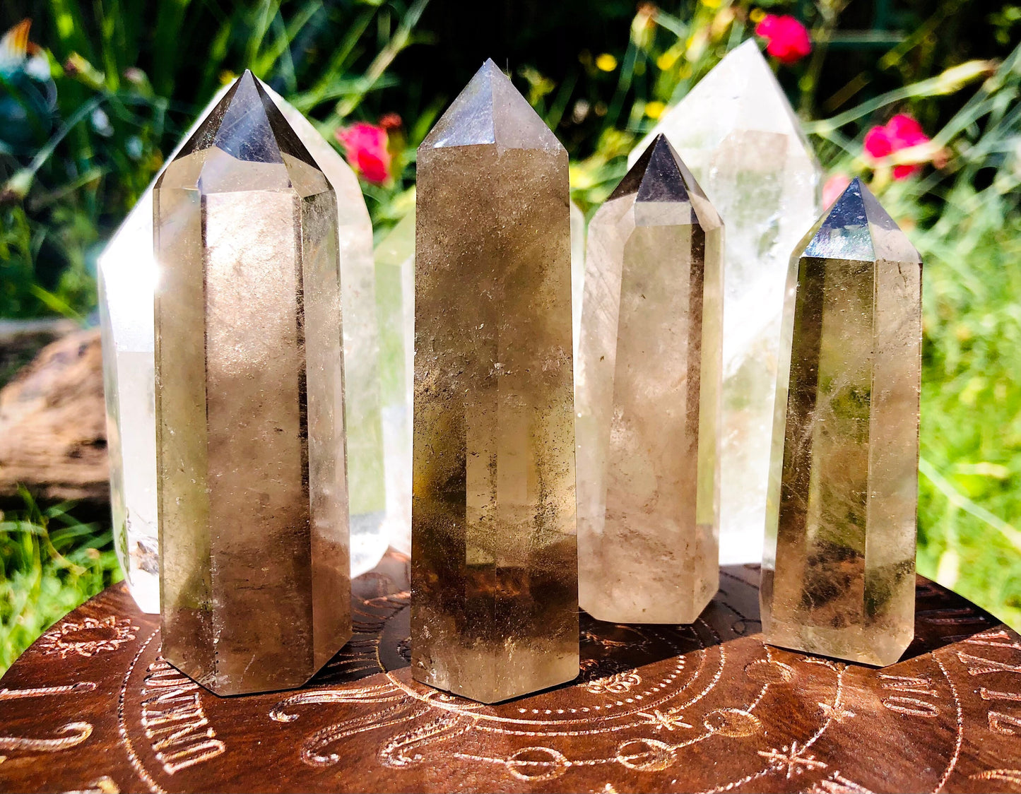 Smoky quartz obelisk point