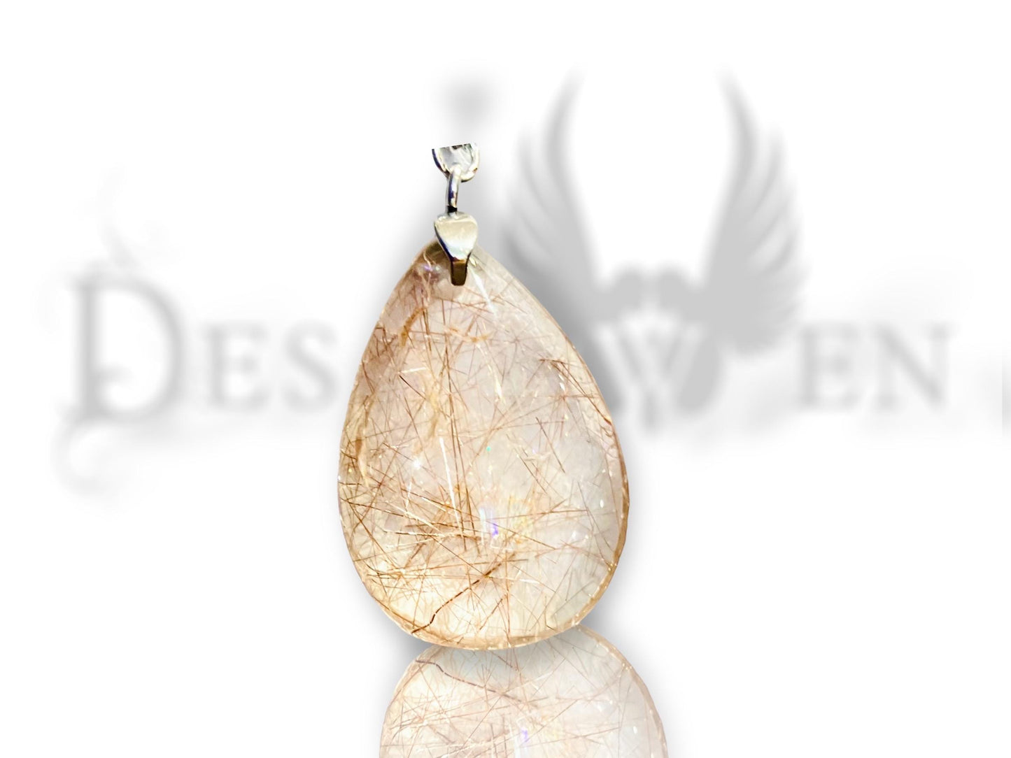 Freeform Golden Rutilated Quartz Pendant