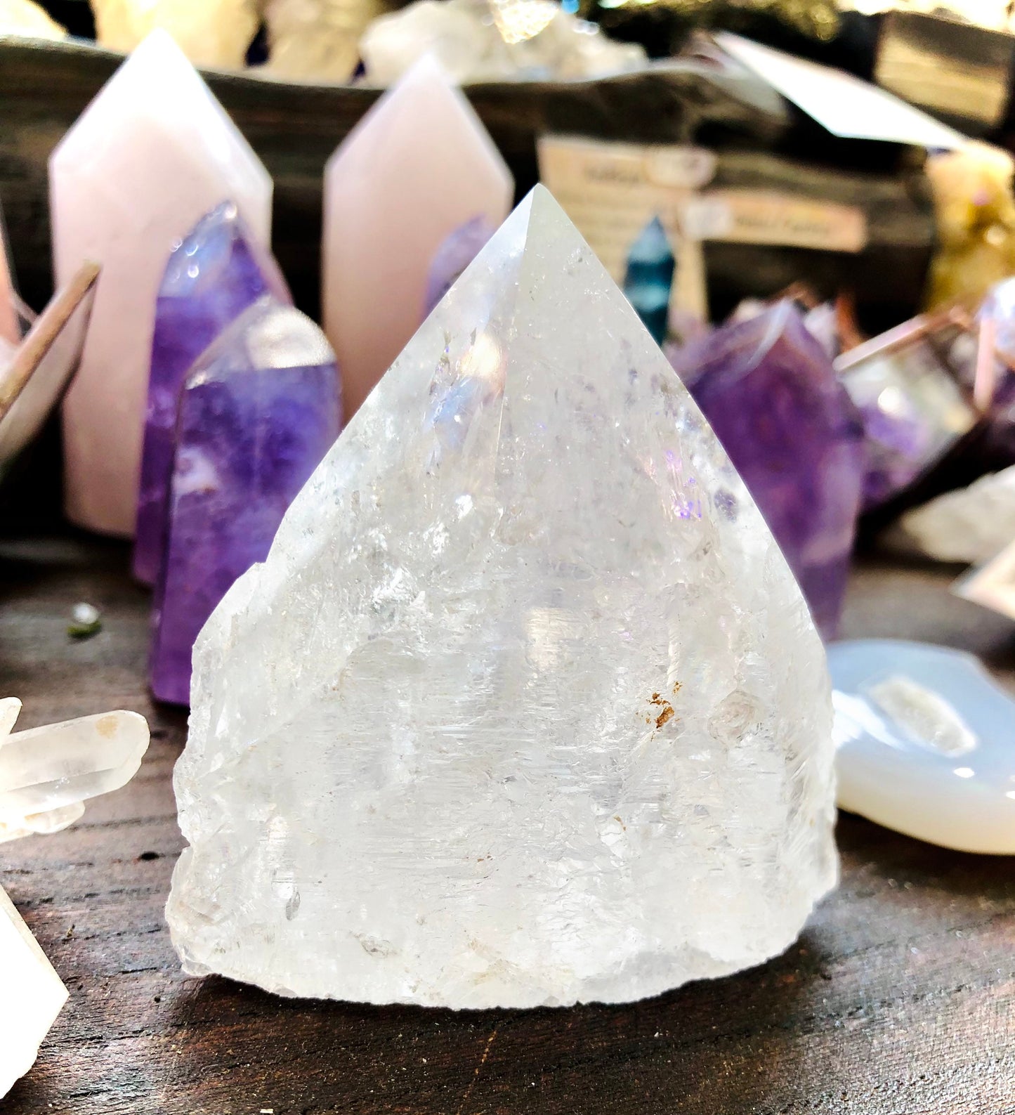 Semi-raw Rock Crystal Point Lamp