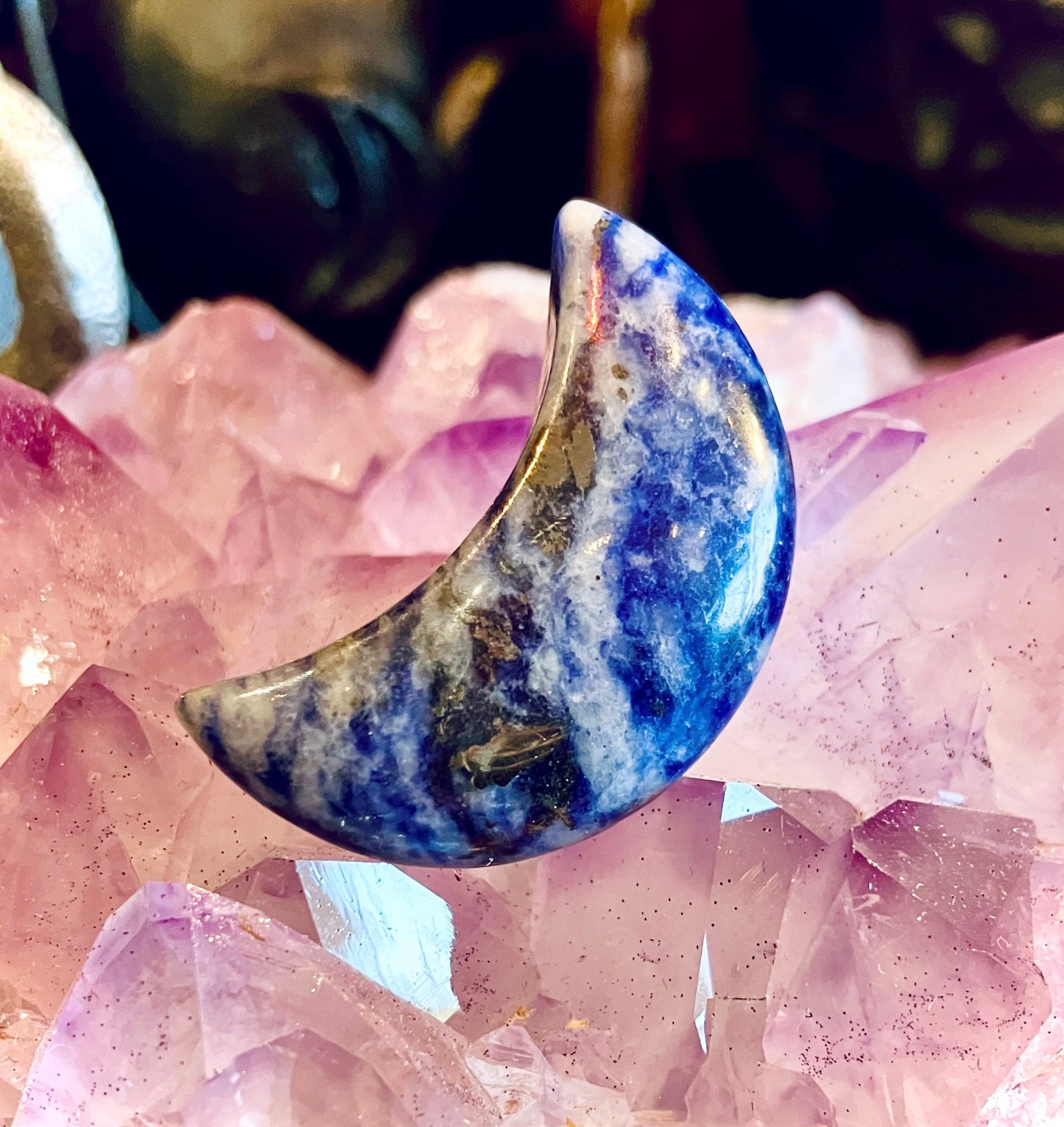 Sodalite Crescent Moon