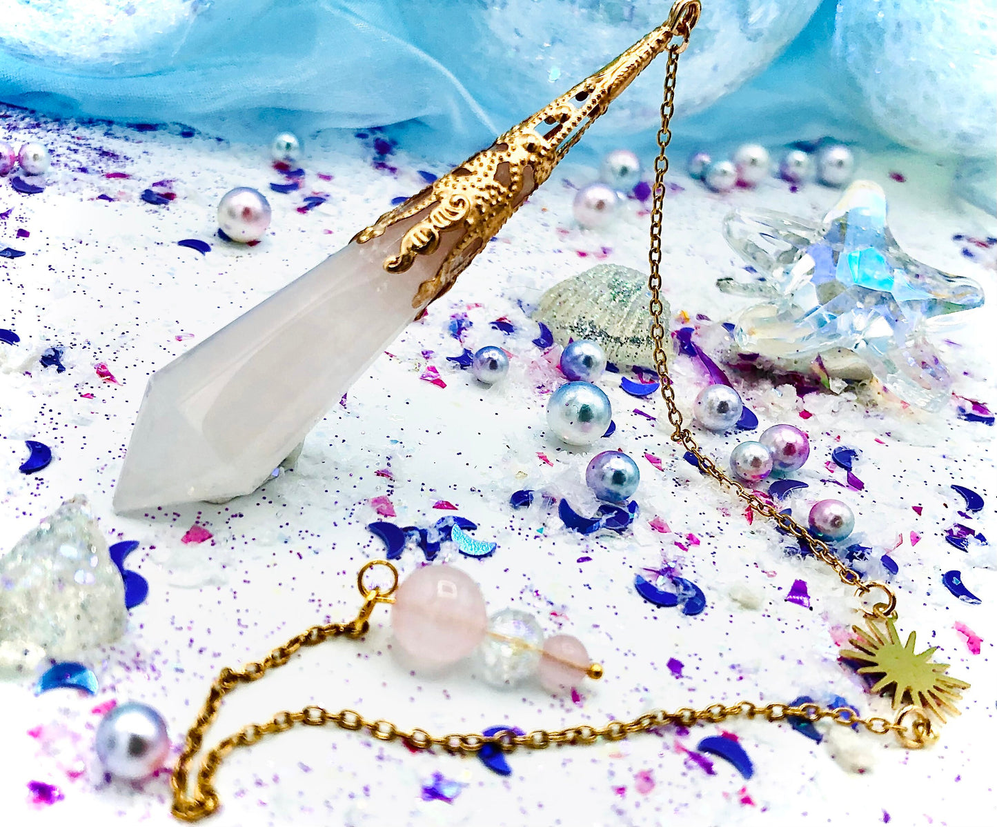 Rose Quartz and Aura Pendulum