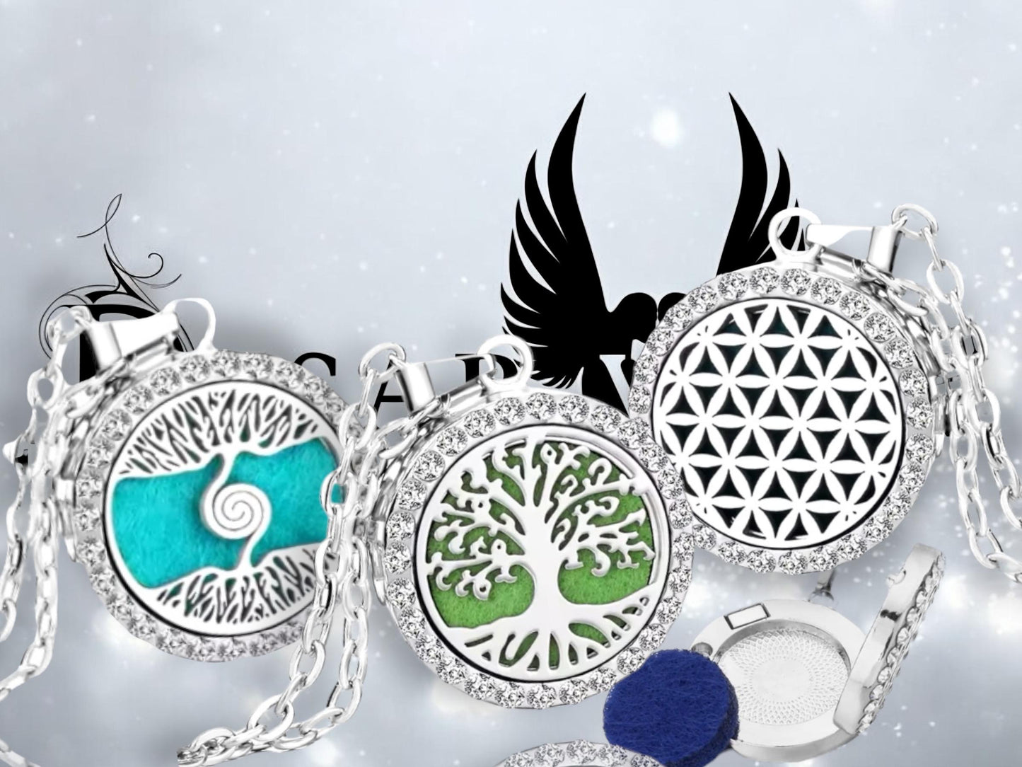 Pendentif diffuseur huile essentielle wicca arbre de vie