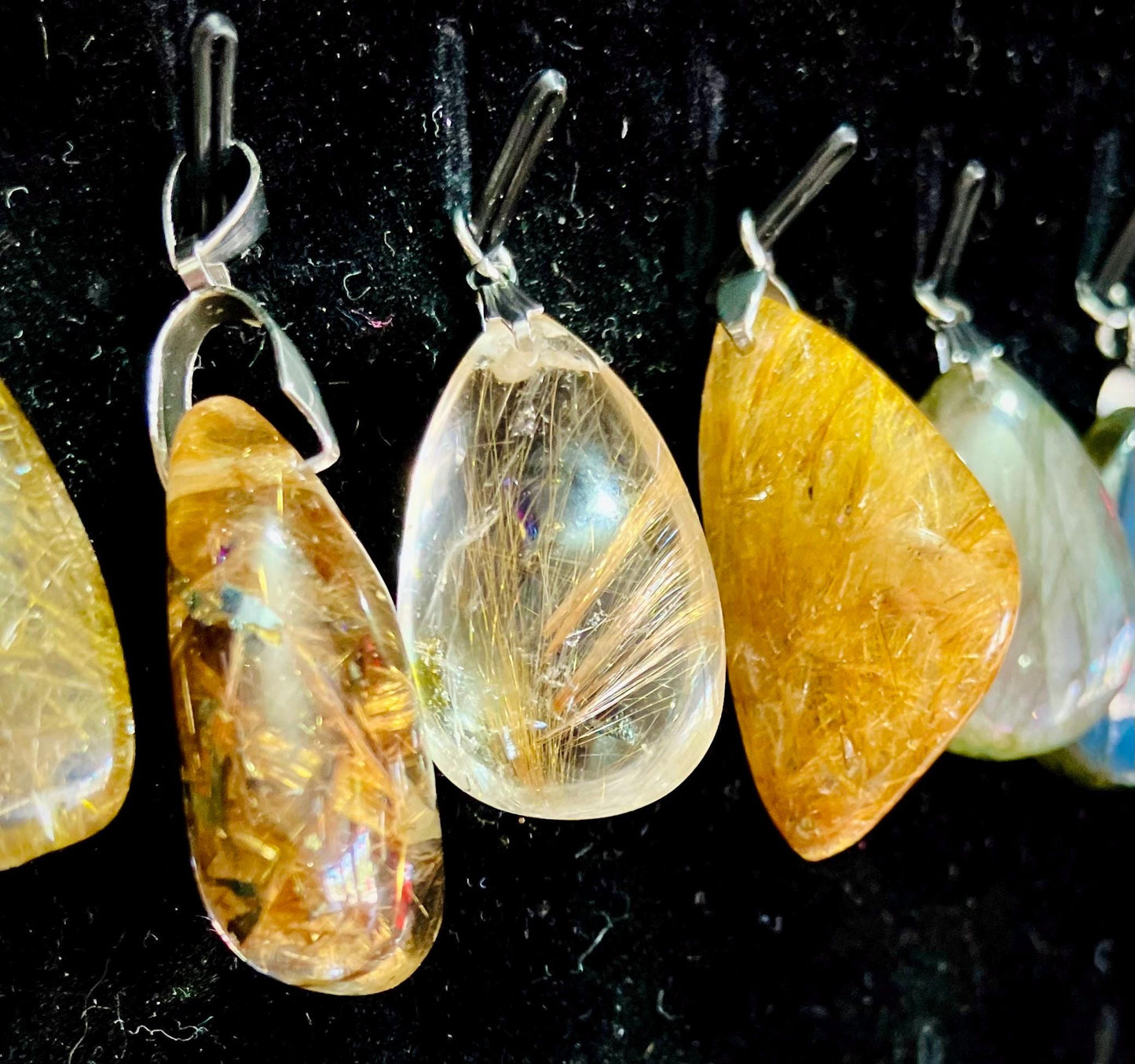 Freeform Golden Rutilated Quartz Pendant