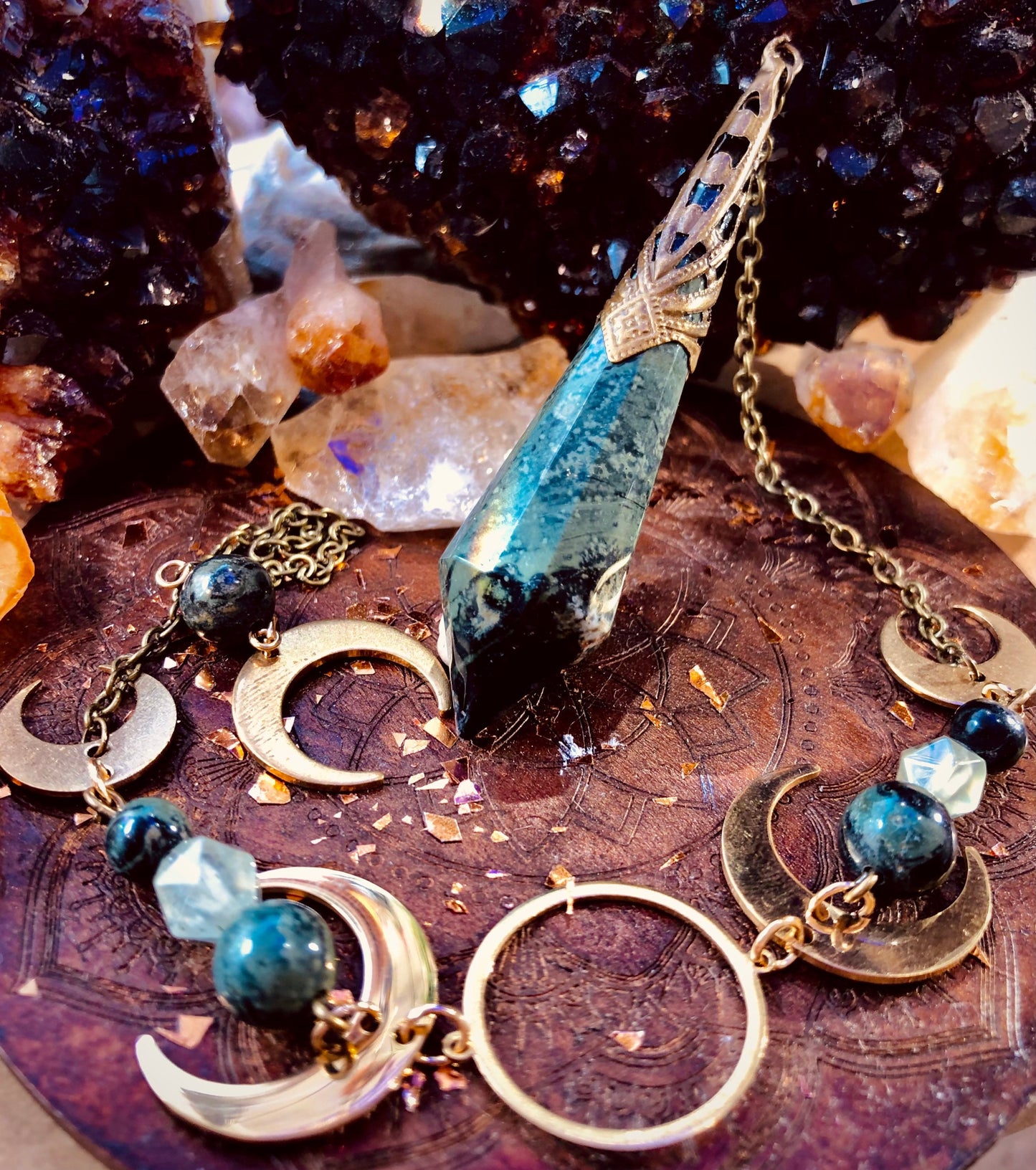 Kambaba Jasper Fairy Pendulum
