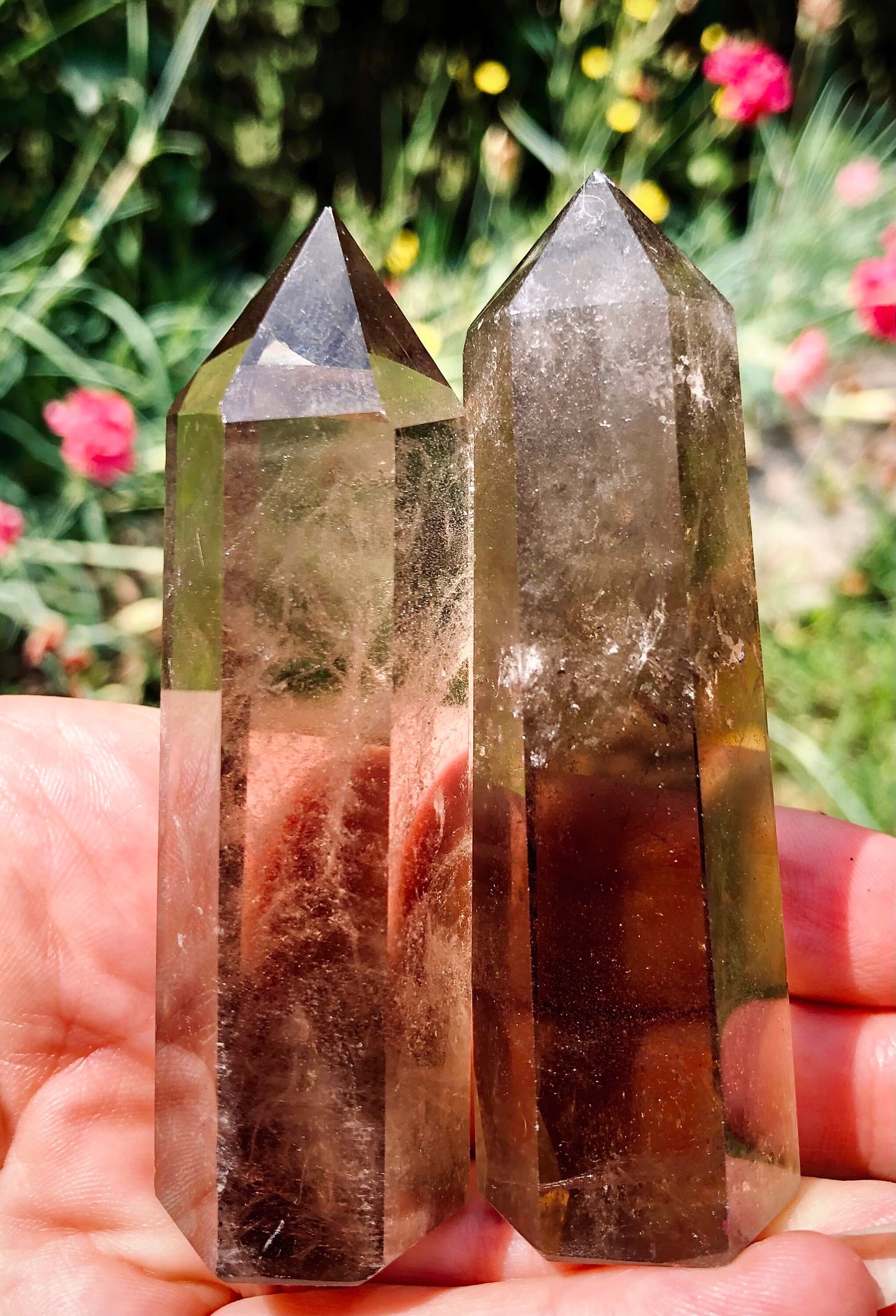 Smoky quartz obelisk point