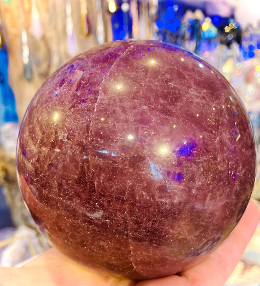 Sphere geante de quartz fraise pièce unique 1,160kg