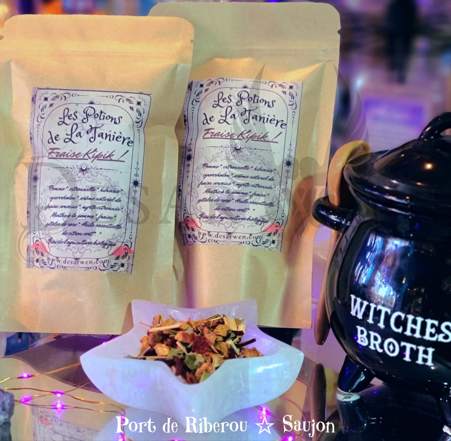 Herbal tea Cleopatra's potion date verbena passionflower guarana rose petal