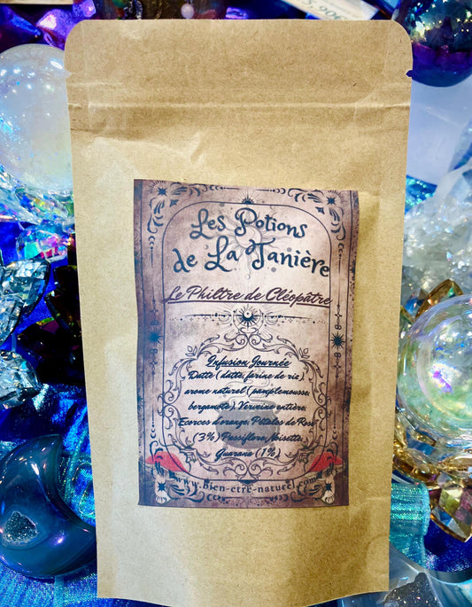 Herbal tea Cleopatra's potion date verbena passionflower guarana rose petal