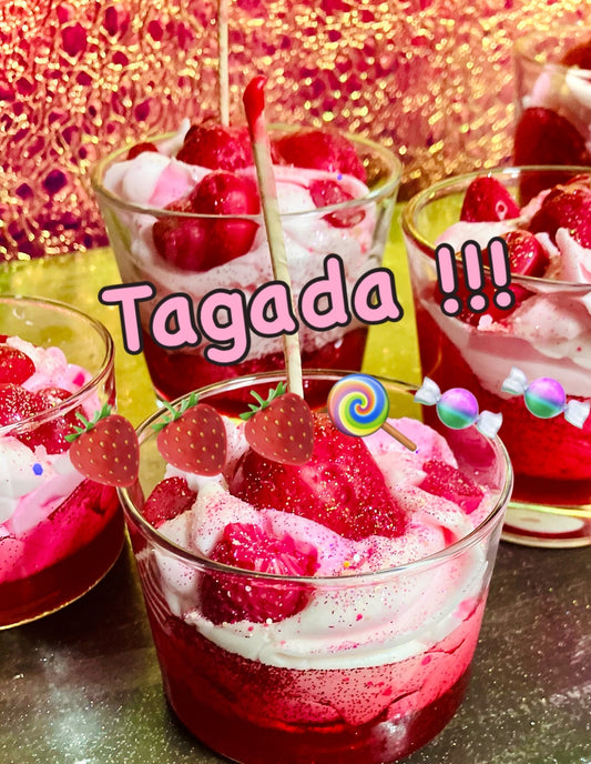 Bougie Tagada bonbon fraise taille L