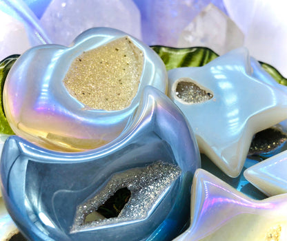 Aura Druzy Achat Herz