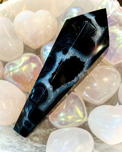Pointe onyx agate noire