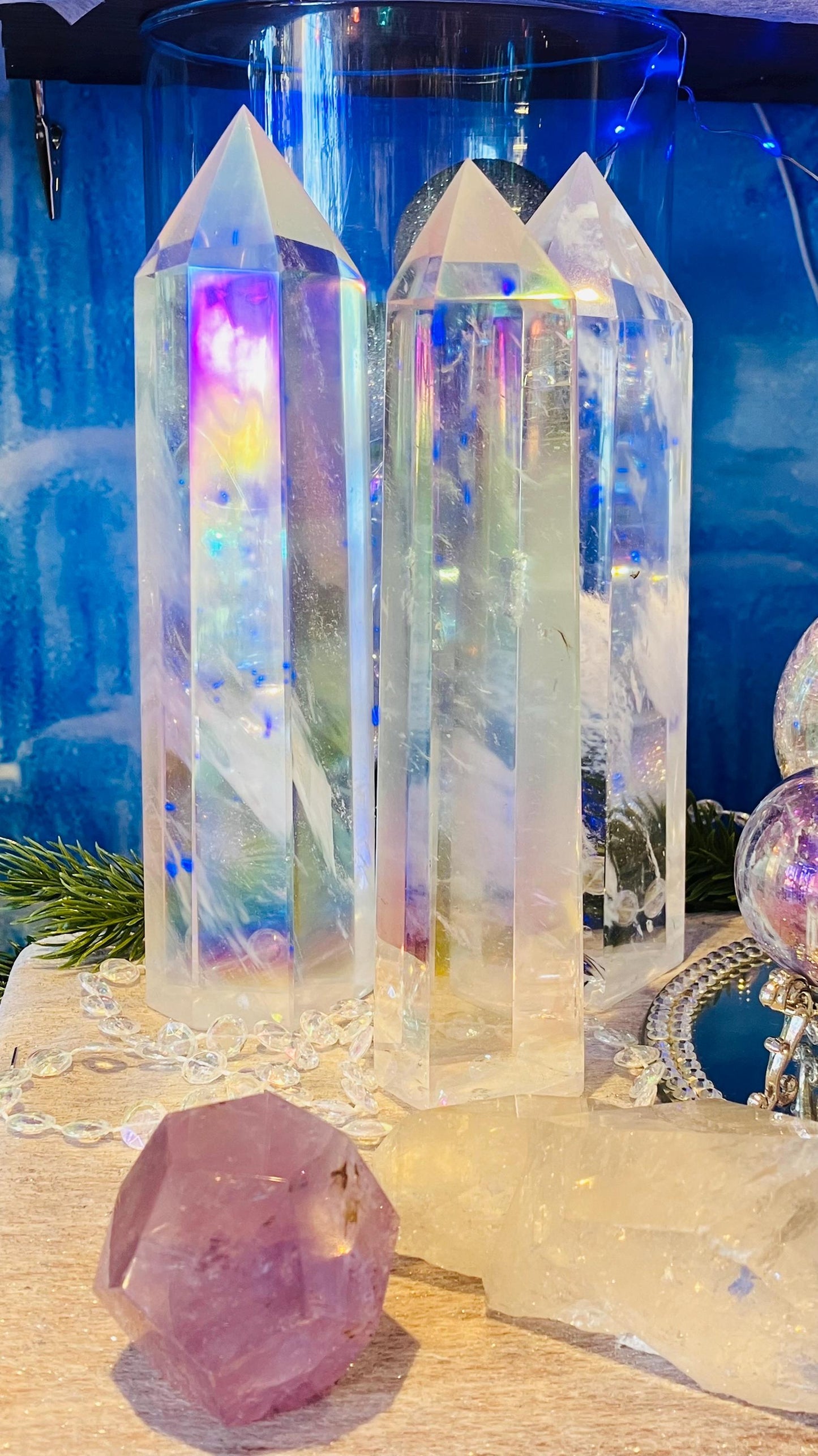 Lampe pointe de verre aura ange