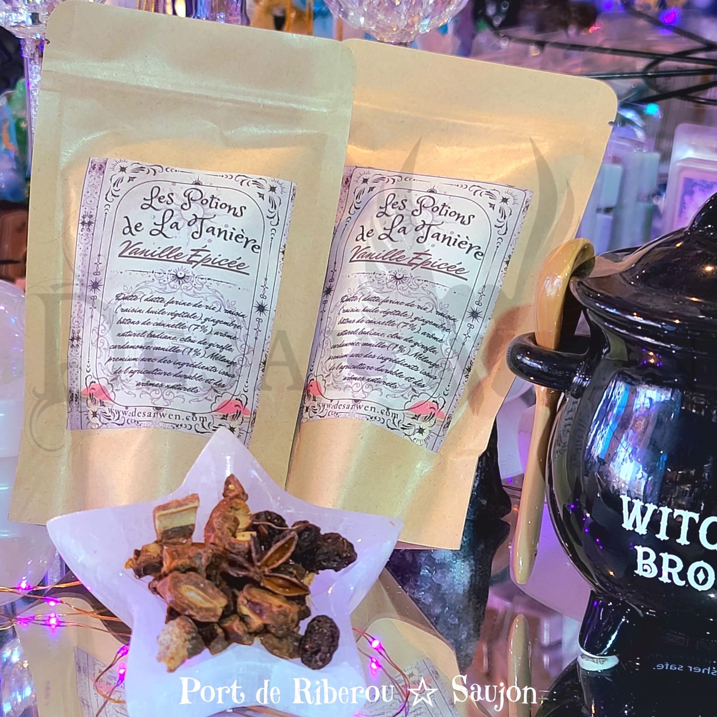 Herbal tea Cleopatra's potion date verbena passionflower guarana rose petal