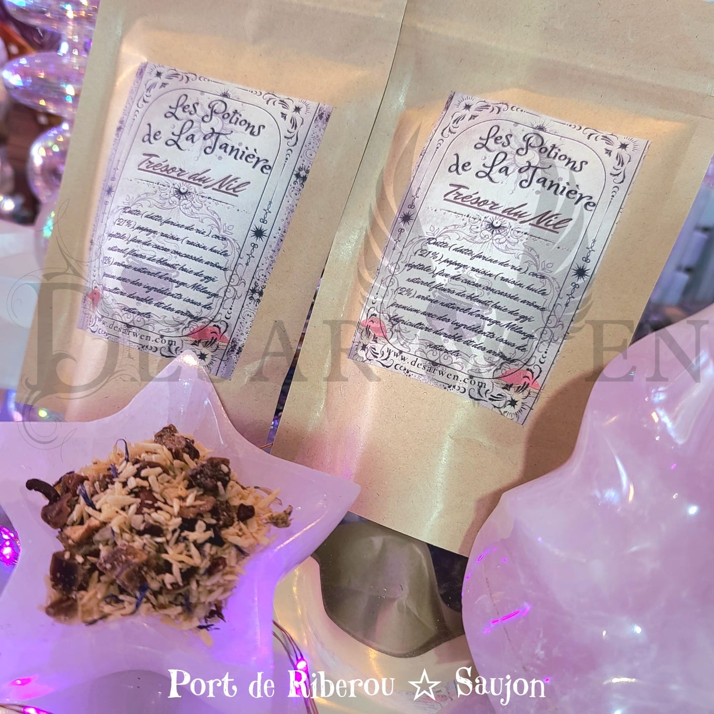 Herbal tea Cleopatra's potion date verbena passionflower guarana rose petal