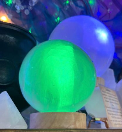 selenite sphere lamp