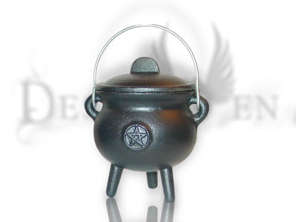 Petit chaudron en fonte avec couvercle — env. 8 cm