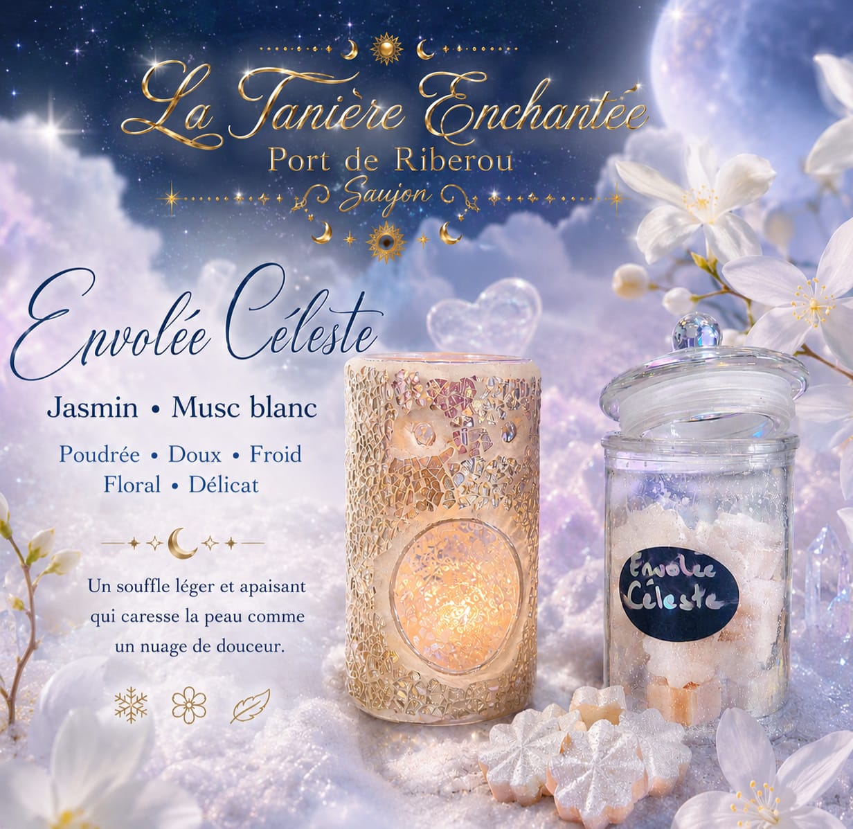 Heavenly Flight Powdery Jasmine Scented Wax