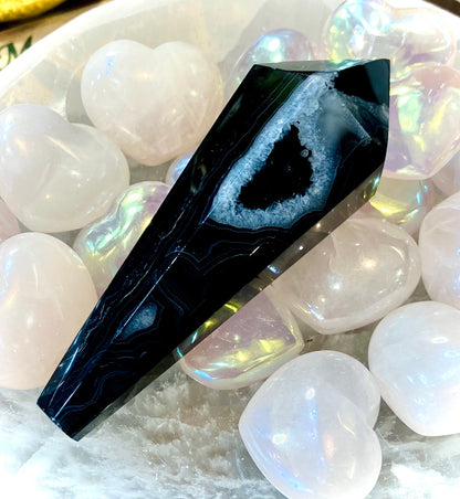 Pointe onyx agate noire