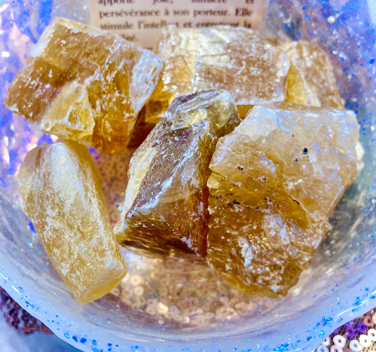 Honey calcite raw stone