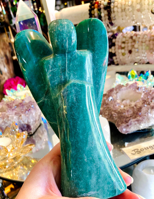 Large Green Aventurine Guardian Angel