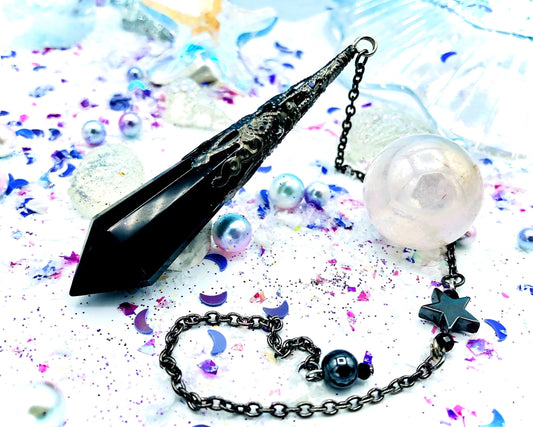 Pendule obsidienne et hématite