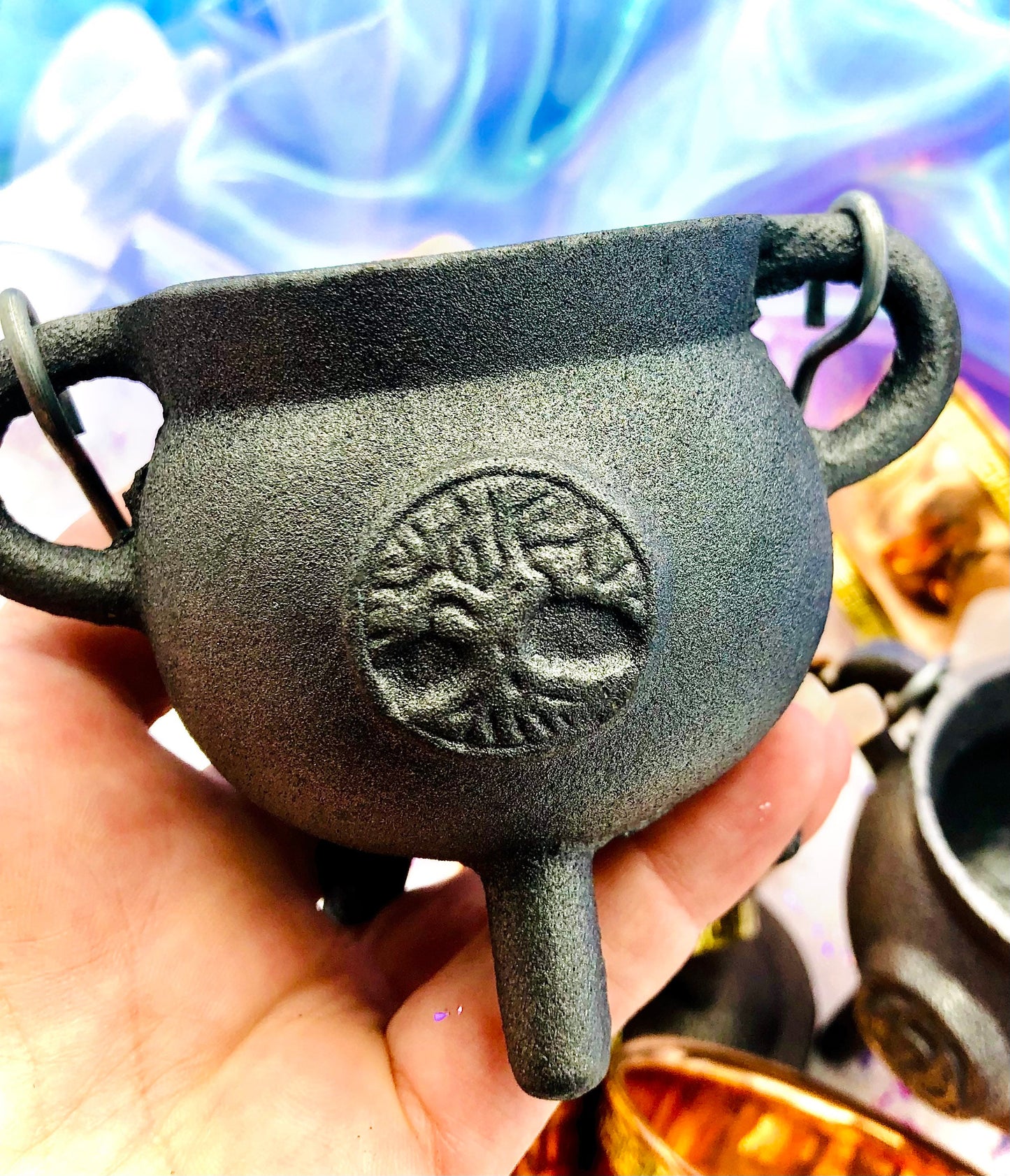 Small cast iron cauldron