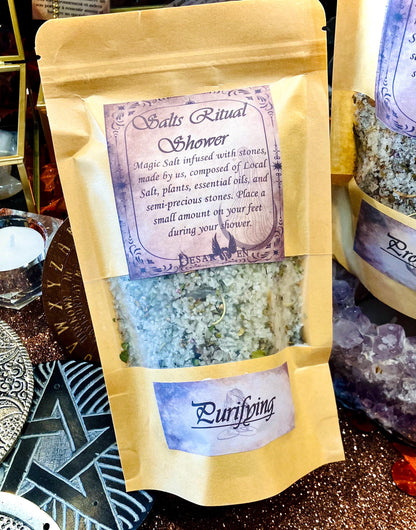 Magic salts ritual shower purification