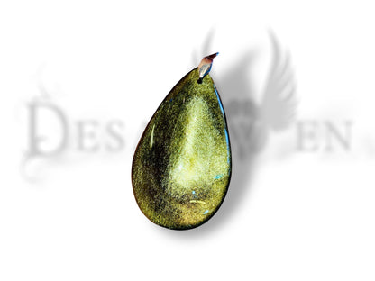 XL golden obsidian drop pendant