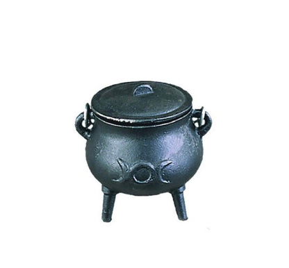 Petit chaudron en fonte avec couvercle — env. 8 cm